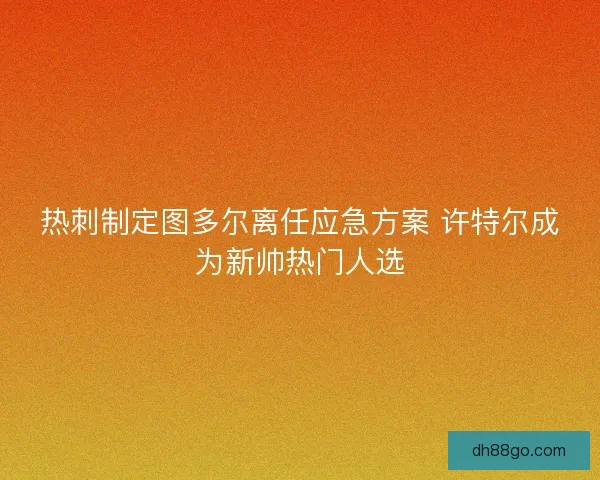 热刺制定图多尔离任应急方案 许特尔成为新帅热门人选